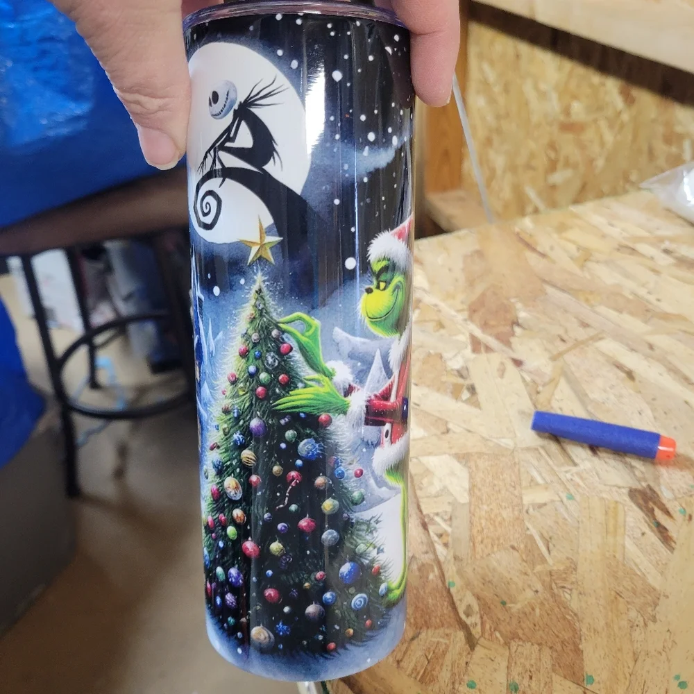 NEW Grinch Nightmare Before Christmas Tumbler‎ With Lid